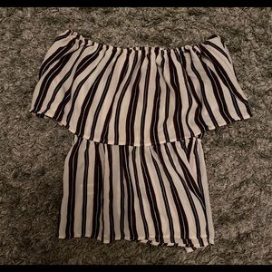 Off the shoulders striped blouse